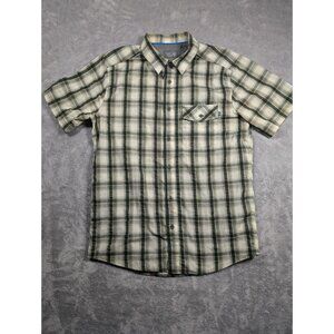 Mountain Hardwear Shirt Mens Medium Plaid Short Sleeve Button Up Outdoor Hiking